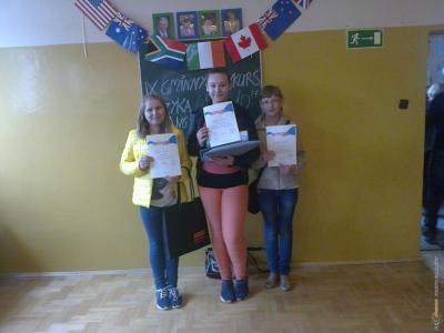 IX Gminny konkurs języka angielskiego (Natalia Nowak, Joanna Kendra, Gabriela Stygar)